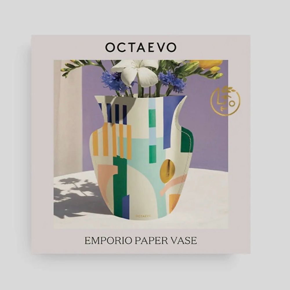 Octaevo Emporio Paper Vase with Multicolor Design